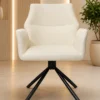 Premium White Swivel Conference Chair for Executive Offices, Meeting Rooms & Reception Areas Elevate your workspace with the Premium White Swivel Conference Chair, expertly designed to deliver superior comfort, elegant styling, and exceptional durability. Perfect for conference rooms, executive offices, boardrooms, reception areas, meeting spaces, coworking environments, and premium commercial interiors, this chair blends modern aesthetics with ergonomic functionality to create a professional seating solution. Designed with a spacious ergonomic seat and supportive medium-back backrest, this conference chair provides outstanding comfort throughout long meetings, presentations, interviews, and collaborative work sessions. The contoured backrest promotes healthy posture while reducing pressure on the back and shoulders, ensuring maximum comfort during extended sitting hours. The chair is upholstered in premium-quality white leatherette that offers a luxurious appearance while remaining durable, easy to clean, and resistant to everyday wear. Its elegant white finish enhances modern office interiors and pairs beautifully with executive desks, conference tables, and designer workspaces. Integrated padded armrests provide additional support for the arms and elbows, helping reduce fatigue while maintaining a relaxed seating position. The high-density foam cushioning retains its shape over time and delivers lasting comfort for daily commercial use. Built with a heavy-duty powder-coated steel four-leg spider base, the chair features a smooth 360-degree swivel mechanism that allows effortless movement during meetings and discussions. The stable metal base ensures excellent strength, balance, and long-lasting performance in busy office environments. Whether used in executive cabins, conference rooms, reception lounges, consulting offices, hotels, or business centers, the Premium White Swivel Conference Chair offers the perfect combination of comfort, functionality, and contemporary design. Its minimalist appearance complements a wide variety of office interiors while delivering reliable performance for years of professional use. Manufactured with premium materials and precision craftsmanship, this conference chair is an excellent choice for businesses seeking stylish, ergonomic, and durable seating solutions that leave a lasting impression on clients, employees, and visitors. Key Features - Premium White Leatherette Upholstery - Ergonomic Medium Back Design - High-Density Foam Cushioning - Integrated Padded Armrests - Smooth 360° Swivel Mechanism - Heavy-Duty Powder-Coated Steel Base - Stable Four-Leg Spider Design - Commercial-Grade Construction - Elegant Modern Appearance - Durable & Easy to Maintain - Comfortable for Long Meetings - Ideal for Professional Workspaces Product Specifications - Chair Type: Conference Chair - Category: Conference Chairs - Seat Material: Premium Leatherette Upholstery - Back Style: Ergonomic Medium Back - Cushion Material: High-Density Foam - Armrests: Fixed Padded Armrests - Base Material: Powder-Coated Steel - Base Type: Four-Leg Spider Swivel Base - Rotation: 360° Swivel - Color: White - Application: Commercial & Residential - Maintenance: Easy to Clean Ideal For - Conference Rooms - Executive Offices - Boardrooms - Meeting Rooms - Reception Areas - Visitor Lounges - Corporate Offices - Consulting Rooms - Hotels - Business Centers - Coworking Spaces - Premium Commercial Interiors White Conference Chair, Swivel Conference Chair, Executive Conference Chair, Office Conference Chair, Meeting Room Chair, Reception Chair, Visitor Chair, Executive Visitor Chair, Premium Office Chair, Upholstered Conference Chair, Corporate Office Chair, Boardroom Chair, Commercial Office Furniture, Modern Conference Seating, Luxury Office Chair