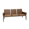 three seater waiting bench, waiting bench, three seater bench, office waiting seating, reception seating, waiting area furniture, office reception furniture, upholstered waiting bench, brown waiting bench, commercial seating, office furniture, reception bench, Global Star Furniture, furniture manufacturer Ghaziabad