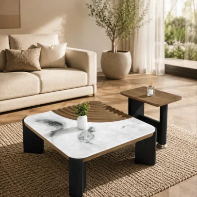 centre table centre table set modern centre table dual level centre table marble look centre table wood look centre table living room table contemporary centre table modern living room furniture marble look furniture home furniture Ghaziabad furniture manufacturer Ghaziabad Global Star Furniture