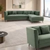 L-shaped sofa, sectional sofa, modern sectional sofa, green sofa, green L-shaped sofa, chaise sofa, modern living room sofa, contemporary sofa, upholstered sofa, lounge sofa, reception sofa, office lounge sofa, sofa furniture, sofa manufacturer, furniture manufacturer Ghaziabad
