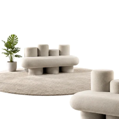modern sofa, curved sofa, cream sofa, modern curved sofa, contemporary sofa, cream upholstered sofa, sculptural sofa, rounded sofa, modern living room sofa, lounge sofa, reception sofa, home sofa, sofa furniture, sofa manufacturer, furniture manufacturer Ghaziabad