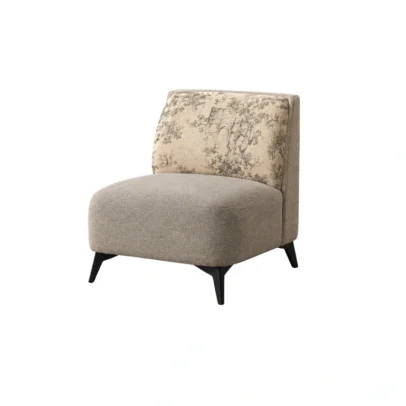 accent chair, modern accent chair, lounge chair, beige accent chair, upholstered accent chair, modern lounge chair, single seater chair, patterned backrest chair, contemporary chair, living room chair, reception chair, office lounge chair, sofa and soft seating, furniture manufacturer Ghaziabad, Global Star Furniture