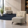 accent chair, modern accent chair, lounge chair, beige accent chair, upholstered accent chair, modern lounge chair, single seater chair, patterned backrest chair, contemporary chair, living room chair, reception chair, office lounge chair, sofa and soft seating, furniture manufacturer Ghaziabad, Global Star Furniture