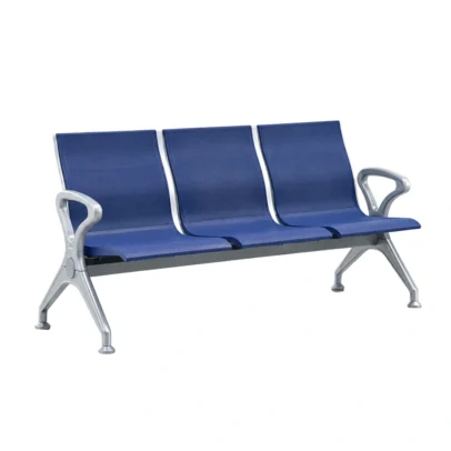 three seater waiting chair, blue mesh waiting chair, three seater reception chair, mesh reception chair, office waiting chair, reception seating, waiting area furniture, blue mesh chair, visitor seating, office reception furniture, three seat waiting chair, commercial seating, Global Star Furniture, furniture manufacturer Ghaziabad