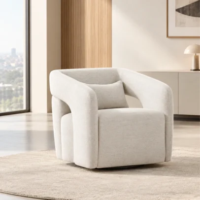 accent chair, modern accent chair, lounge chair, cream accent chair, cream lounge chair, upholstered accent chair, modern lounge chair, single seater chair, contemporary chair, living room chair, reception chair, office lounge chair, soft seating furniture, sofa and soft seating, furniture manufacturer Ghaziabad