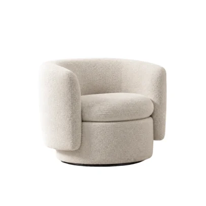 accent chair, modern accent chair, cream accent chair, lounge chair, cream lounge chair, upholstered accent chair, barrel chair, modern lounge chair, single seater chair, contemporary chair, living room chair, reception chair, office lounge chair, soft seating furniture, furniture manufacturer Ghaziabad