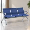 three seater waiting chair, blue mesh waiting chair, three seater reception chair, mesh reception chair, office waiting chair, reception seating, waiting area furniture, blue mesh chair, visitor seating, office reception furniture, three seat waiting chair, commercial seating, Global Star Furniture, furniture manufacturer Ghaziabad