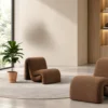 lounge chair brown lounge chair upholstered lounge chair modern lounge chair accent chair contemporary chair sculptural chair soft seating lounge furniture modern home furniture upholstered furniture furniture manufacturer furniture manufacturer in Ghaziabad Global Star Furniture