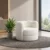 Modern cream upholstered accent lounge chair Contemporary cream accent chair with curved backrest Cream upholstered lounge chair for modern interiors Modern accent chair manufacturer in Ghaziabad Global Star Furniture cream upholstered lounge chair