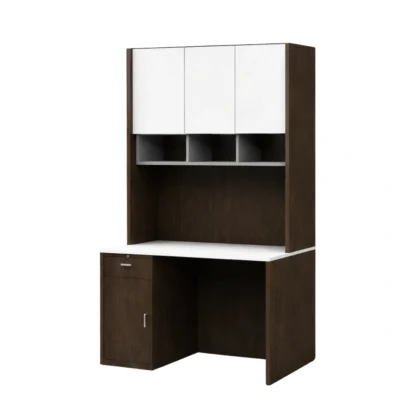 modern office workstation, office workstation, workstation with storage, office desk with overhead cabinet, office workstation furniture, wooden office workstation, office desk with storage, overhead storage cabinet, office furniture, modern office furniture, office furniture manufacturer, office furniture Ghaziabad, furniture manufacturer Ghaziabad, commercial office furniture