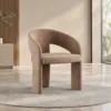 modern accent chair, upholstered accent chair, curved accent chair, beige accent chair, upholstered chair, modern chair, lounge chair, contemporary chair, accent seating, home furniture, commercial seating, Global Star Furniture, furniture manufacturer Ghaziabad