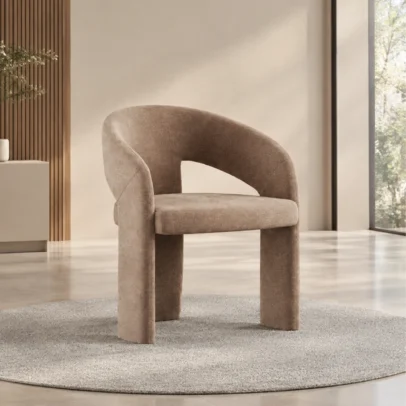 modern accent chair, upholstered accent chair, curved accent chair, beige accent chair, upholstered chair, modern chair, lounge chair, contemporary chair, accent seating, home furniture, commercial seating, Global Star Furniture, furniture manufacturer Ghaziabad