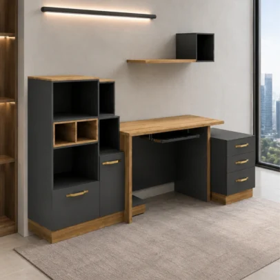 premium office workstation, wooden office workstation, office workstation with storage, office workstation with drawers, office desk with storage, office desk with keyboard tray, modern office workstation, wooden office furniture, office storage workstation, corporate office furniture, home office workstation, study room workstation, office furniture manufacturer, office furniture Ghaziabad, furniture manufacturer Ghaziabad