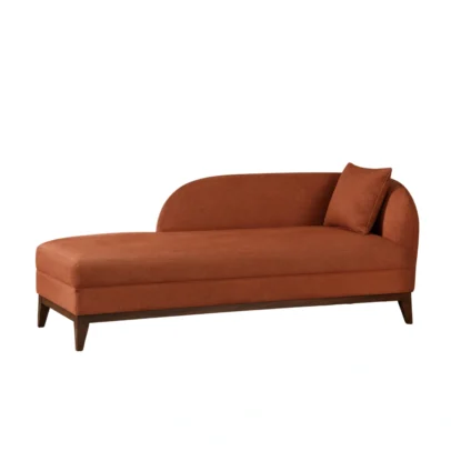 chaise lounge, upholstered chaise lounge, modern chaise lounge, chaise lounge sofa, brown chaise lounge, terracotta sofa, upholstered lounge sofa, modern sofa, lounge seating, accent seating, contemporary sofa, residential furniture, commercial seating, Global Star Furniture, furniture manufacturer Ghaziabad