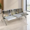 three seater waiting chair, perforated metal waiting chair, silver waiting chair, three seater reception chair, office waiting chair, reception seating, waiting area furniture, metal waiting chair, visitor seating, office reception furniture, perforated seating, three seat waiting chair, commercial seating, Global Star Furniture, furniture manufacturer Ghaziabad