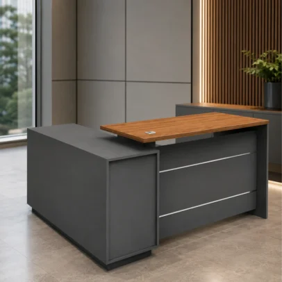 executive office table, executive table, office table with storage, office table with side return, executive desk, modern office table, wooden top office table, office table with drawers, CEO office table, corporate office table, premium office furniture, executive office furniture, office furniture manufacturer, office furniture Ghaziabad, furniture manufacturer Ghaziabad
