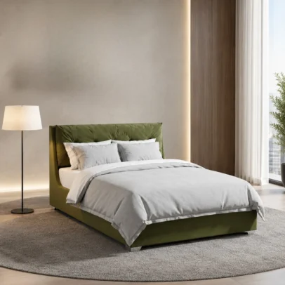 modern upholstered bed, tufted bed, upholstered bed, modern bed, tufted headboard, padded headboard bed, dark upholstered bed, contemporary bed, bedroom furniture, modern bedroom furniture, home furniture, bed manufacturer, Global Star Furniture, furniture manufacturer Ghaziabad