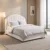 white upholstered bed, modern upholstered bed, curved headboard bed, panelled headboard bed, upholstered bed, modern bed, white bed, contemporary bed, padded headboard, bedroom furniture, modern bedroom furniture, home furniture, bed manufacturer, Global Star Furniture, furniture manufacturer Ghaziabad