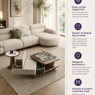 centre table storage centre table modern centre table dual level centre table centre table with drawers living room table stone look centre table wooden centre table modern living room furniture contemporary centre table home furniture Ghaziabad furniture manufacturer Ghaziabad Global Star Furniture