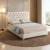 modern upholstered bed, tufted bed, tufted headboard bed, upholstered bed, padded headboard, modern bed, beige upholstered bed, contemporary bed, bedroom furniture, modern bedroom furniture, upholstered headboard, home furniture, bed manufacturer, Global Star Furniture, furniture manufacturer Ghaziabad