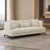 Modern cream upholstered sofa with black base legs Cream sofa with plush back cushions and thick seat Modern cream sofa for living room and lounge Contemporary upholstered sofa with black base and legs Modern cream sofa from Global Star Furniture Ghaziabad