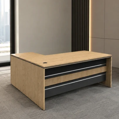 HIKER LB, HIKER LB office table, executive office table, modern office table, executive office desk, office furniture, wooden finish office table, office table with storage, office table with cable management, executive table, modern executive desk, office furniture manufacturer, office furniture Ghaziabad, furniture manufacturer Ghaziabad, custom office table