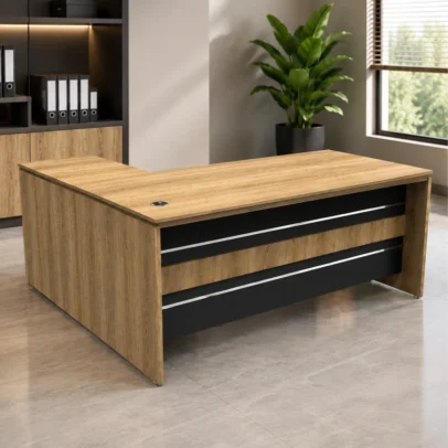 modern executive office table, executive office table, executive office desk, modern office table, office furniture, wooden finish office table, office table with storage, executive table with drawers, office table with cable management, executive office furniture, office furniture manufacturer, office furniture Ghaziabad, furniture manufacturer Ghaziabad, custom office table