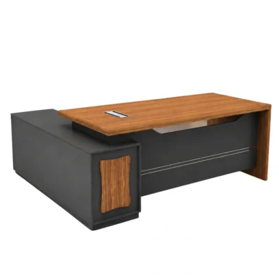 modern executive office table, executive office table, executive office desk, modern office table, office furniture, wooden finish office table, executive table with storage, office table with side storage, office table with cable management, modern executive desk, office furniture manufacturer, office furniture Ghaziabad, furniture manufacturer Ghaziabad, custom office table