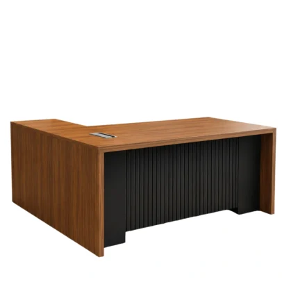 premium executive office table, executive office table, modern executive table, executive office desk, office table, wood finish office table, ribbed front office table, office table with cable management, premium office furniture, modern office furniture, executive table manufacturer, office furniture manufacturer, office furniture Ghaziabad, furniture manufacturer Ghaziabad, custom office table