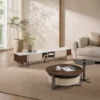 Modern living room table set with centre table storage, side table and TV unit. Contemporary home furniture from Global Star Furniture, Ghaziabad.