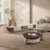 Modern living room table set with centre table storage, side table and TV unit. Contemporary home furniture from Global Star Furniture, Ghaziabad.