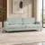 Modern sage green fabric two seater sofa with wooden legs Sage green sofa with comfortable cushions and elegant armrests Modern two seater fabric sofa for home and lounge Contemporary green sofa with soft fabric upholstery and wooden legs Modern sage green sofa from Global Star Furniture Ghaziabad