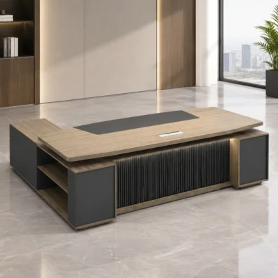 executive office table premium executive table modern office table wood texture office table executive table with storage office table with cable management textured front panel table fluted office table executive office furniture corporate office furniture office furniture manufacturer office table manufacturer office furniture Ghaziabad furniture manufacturer Ghaziabad
