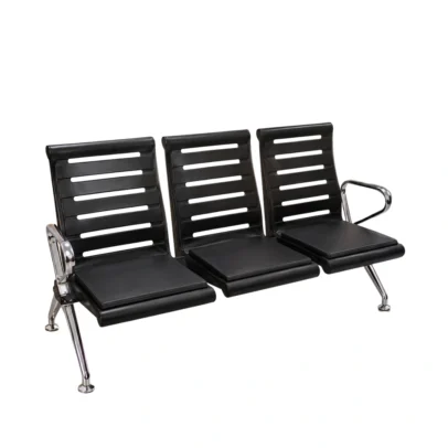 3 seater office chair, office waiting chair, reception waiting chair, 3 seater reception chair, black waiting chair, chrome frame waiting chair, visitor waiting chair, office reception seating, waiting area furniture, reception furniture, office furniture, office chair manufacturer, furniture manufacturer in Ghaziabad,