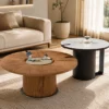 modern centre table, round centre table, centre table set, living room centre table, round coffee table, wooden look centre table, marble look centre table, modern furniture, home furniture, centre table manufacturer, furniture manufacturer Ghaziabad, Global Star Furniture, contemporary centre table