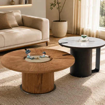 modern centre table, round centre table, centre table set, living room centre table, round coffee table, wooden look centre table, marble look centre table, modern furniture, home furniture, centre table manufacturer, furniture manufacturer Ghaziabad, Global Star Furniture, contemporary centre table