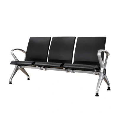 3 seater waiting chair, black waiting chair, 3 seater reception chair, office waiting chair, visitor waiting chair, black reception seating, reception waiting chair, office reception seating, waiting area furniture, reception furniture, office chairs, office chair manufacturer, furniture manufacturer in Ghaziabad, Global Star Furniture