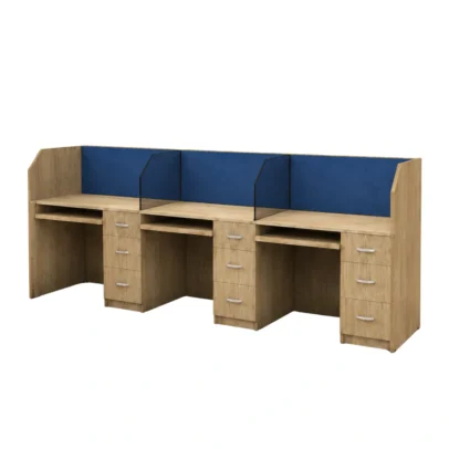 EVOK-101 workstation, EVOK-101 3 seat workstation, 3 seat office workstation, office workstation, office workstation furniture, workstation with partition, office partition workstation, 3 drawer office workstation, corporate office workstation, modern office furniture, office furniture manufacturer, office furniture Ghaziabad, workstation manufacturer Ghaziabad, commercial office furniture