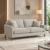 Modern fabric sofa with wooden legs Light neutral upholstered sofa with cushions Modern living room sofa with elegant armrests Contemporary fabric sofa by Global Star Furniture Modern sofa manufacturer in Ghaziabad with wooden legs