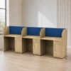 3 seat workstation, 3 seat office workstation, office workstation, office workstation furniture, workstation with partition, office partition workstation, office workstation with storage, corporate office workstation, modern office furniture, office furniture manufacturer, office furniture Ghaziabad, workstation manufacturer Ghaziabad, commercial office furniture