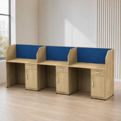 3 seat workstation, 3 seat office workstation, office workstation, office workstation furniture, workstation with partition, office partition workstation, office workstation with storage, corporate office workstation, modern office furniture, office furniture manufacturer, office furniture Ghaziabad, workstation manufacturer Ghaziabad, commercial office furniture