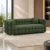 Deep tufted green fabric sofa with cushioned arms Modern green tufted sofa with textured fabric finish Contemporary green fabric sofa for lounge and home Deep tufted upholstered sofa by Global Star Furniture Green modern sofa manufacturer in Ghaziabad