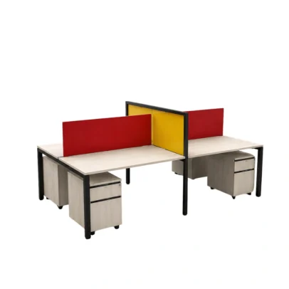 4 seat office workstation, four seat workstation, modern office workstation, office workstation, office workstation furniture, workstation with partition, office partition workstation, workstation with storage, office workstation with drawers, multi seat workstation, corporate office workstation, commercial office furniture, modern office furniture, office furniture manufacturer, office furniture Ghaziabad