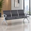 three seater waiting chair, mesh waiting chair, three seater reception chair, office waiting chair, reception seating, waiting area furniture, black mesh chair, visitor seating, office reception furniture, three seat bench, mesh reception seating, commercial seating, Global Star Furniture, furniture manufacturer Ghaziabad