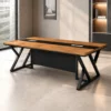 modern executive office table, executive office table, executive table, executive office desk, office table, modern office table, wooden office table, executive table with cable management, office table with cable management, X leg office table, executive table with modesty panel, corporate office furniture, CEO office table, office furniture manufacturer, office furniture Ghaziabad