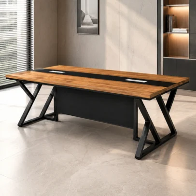 modern executive office table, executive office table, executive table, executive office desk, office table, modern office table, wooden office table, executive table with cable management, office table with cable management, X leg office table, executive table with modesty panel, corporate office furniture, CEO office table, office furniture manufacturer, office furniture Ghaziabad