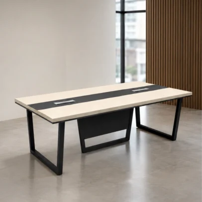 RUBIC conference table, conference table, modern conference table, office conference table, meeting room table, office table, conference table with cable management, cable management table, metal leg conference table, conference room furniture, corporate office furniture, modern office furniture, office furniture manufacturer, office furniture Ghaziabad, furniture manufacturer