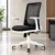 black mesh office chair, white frame office chair, mesh office chair, modern office chair, black office chair, office chair with armrests, mesh chair, computer office chair, workstation chair, office furniture, office chair manufacturer, office furniture manufacturer, office furniture Ghaziabad, office chair supplier, Global Star Furniture