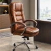 brown executive office chair, high back executive chair, executive office chair, brown office chair, padded executive chair, chrome office chair, executive chair with chrome base, high back office chair, executive office furniture, office furniture, office chair manufacturer, office furniture manufacturer, office furniture Ghaziabad, executive chair supplier, Global Star Furniture