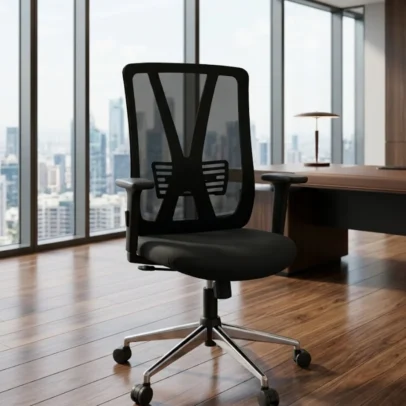 office chair, mesh office chair, black office chair, modern office chair, black mesh office chair, office chair with lumbar support, office chair with armrests, high back office chair, mesh back office chair, modern office furniture, office furniture, office chair manufacturer, office furniture manufacturer, office furniture Ghaziabad, furniture manufacturer Ghaziabad